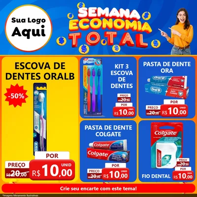Modelo de Rede Social para Feed Facebook com o tema Semana Economia Total para Higiene Pessoal