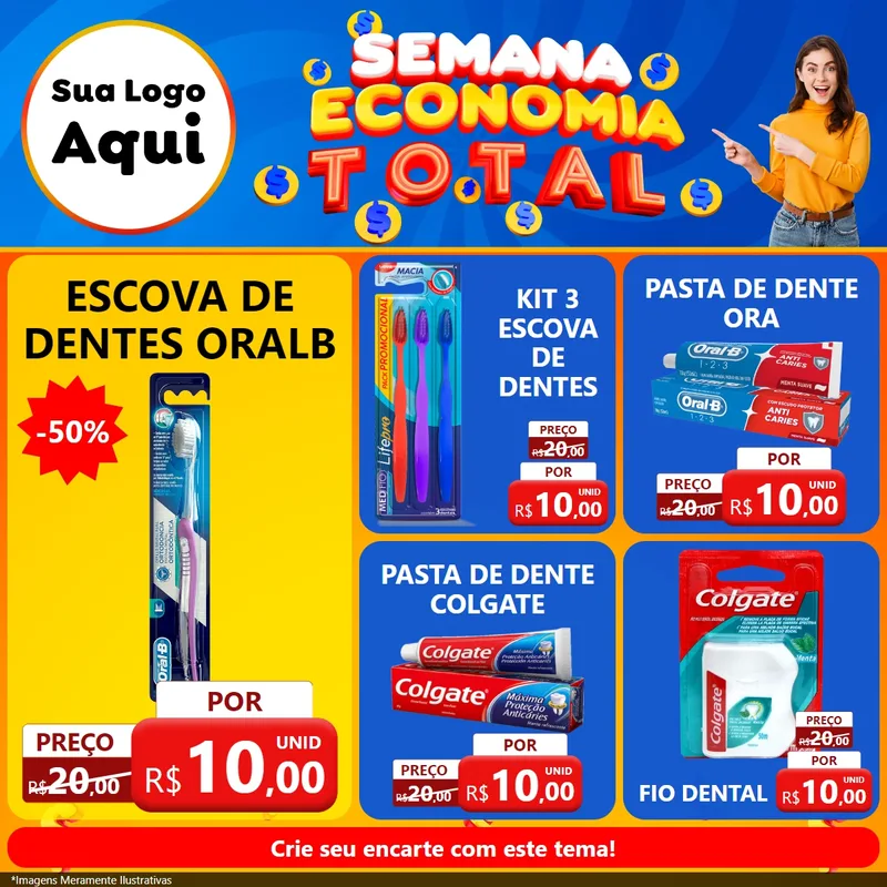 Modelo de Rede Social para Feed Facebook com o tema Semana Economia Total para Higiene Pessoal