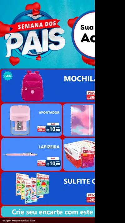Modelo de TV para TV Vertical com o tema Semana Dos Pais para Papelaria