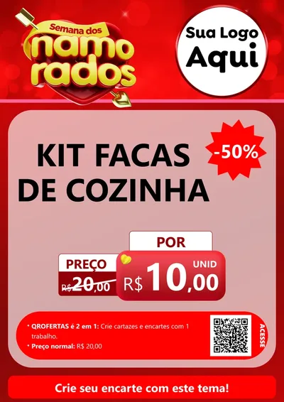 Modelo de Cartaz para Cartaz A4 Vertical com o tema Semana dos namorados para Utilidades Domésticas