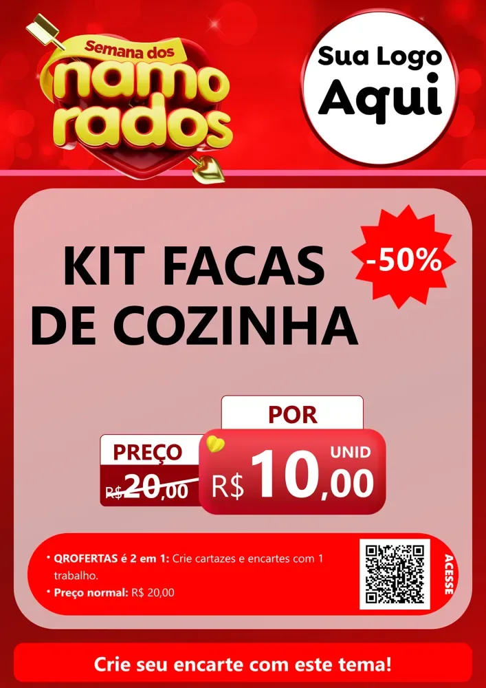 Modelo de Cartaz para Cartaz A4 Vertical com o tema Semana dos namorados para Utilidades Domésticas