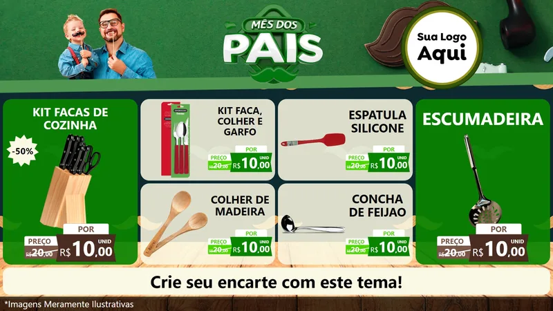Modelo de TV para TV Horizontal com o tema Mês dos Pais para Utilidades Domésticas