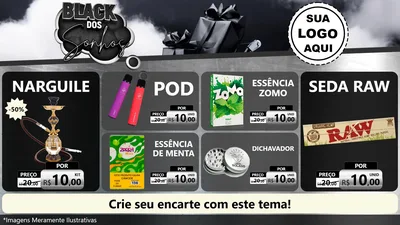 Modelo de TV para TV Horizontal com o tema Black dos Sonhos para Tabacaria