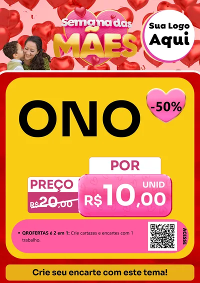 Modelo de Cartaz para Cartaz A4 Vertical com o tema Semana Das Mães para Óticas