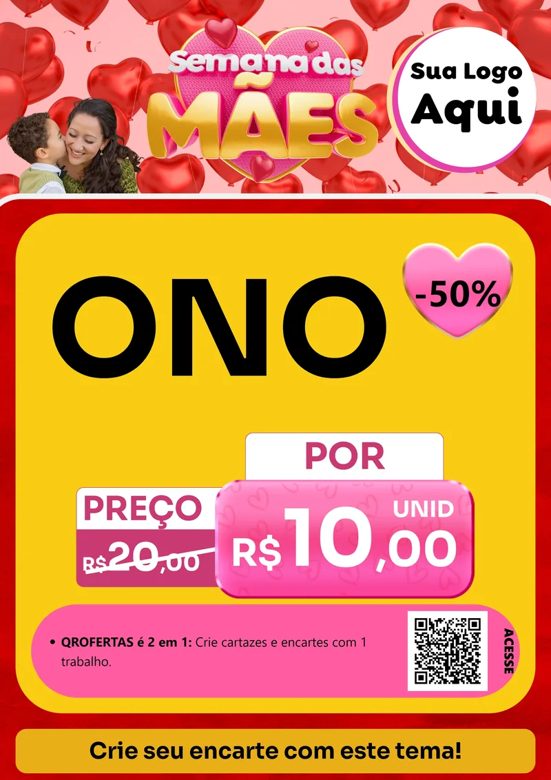 Modelo de Cartaz para Cartaz A4 Vertical com o tema Semana Das Mães para Óticas