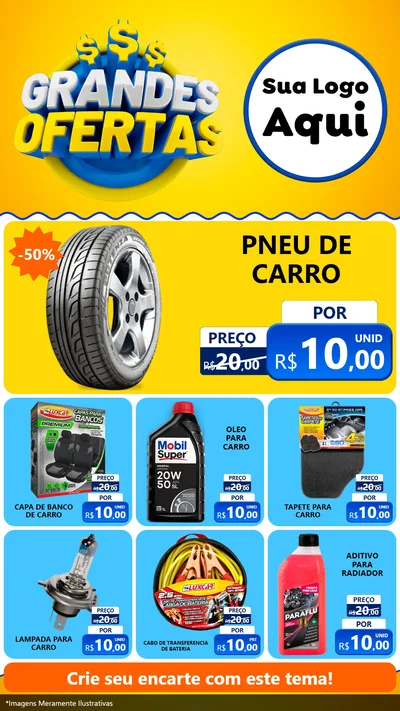 Modelo de Rede Social para Stories com o tema Grandes Ofertas para Auto peças