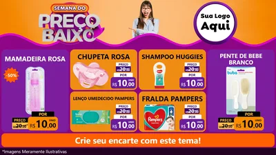 Modelo de TV para TV Horizontal com o tema Semana do Preço Baixo para Bebês