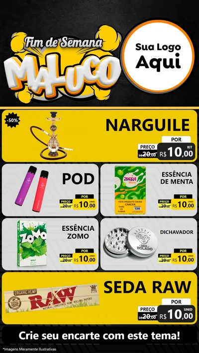 Modelo de TV para TV Vertical com o tema Fim de Semana Maluco para Tabacaria
