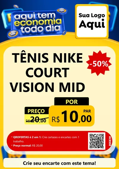 Modelo de Cartaz para Cartaz A4 Vertical com o tema Aqui Tem Economia Todo Dia para Calçados