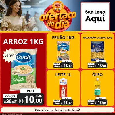 Modelo de Rede Social para Feed Facebook com o tema Ofertaço Do Dia para Supermercado