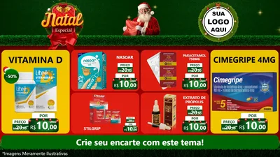Modelo de TV para TV Horizontal com o tema Natal Especial para Farmácia