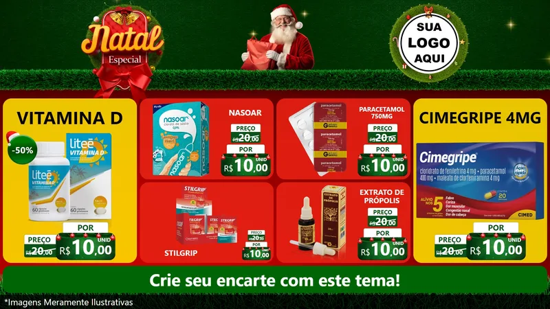 Modelo de TV para TV Horizontal com o tema Natal Especial para Farmácia