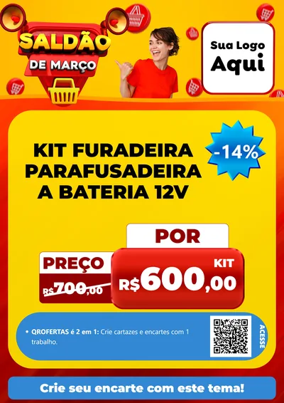 Modelo de Cartaz para Cartaz A4 Vertical com o tema Saldão de Março para Maquinas e Ferramentas
