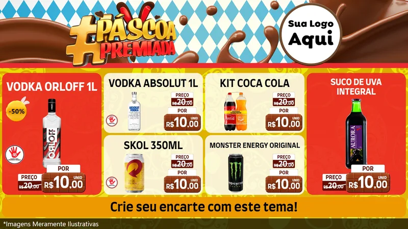 Modelo de TV para TV Horizontal com o tema Páscoa Premiada para Distribuidora de bebidas