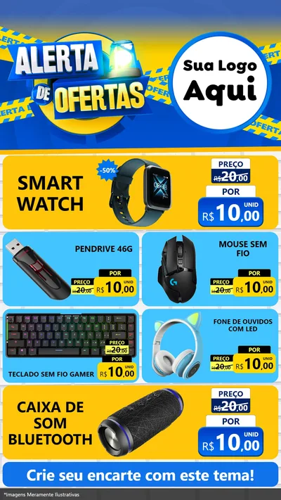 Modelo de TV para TV Vertical com o tema Alerta de Ofertas para Informática