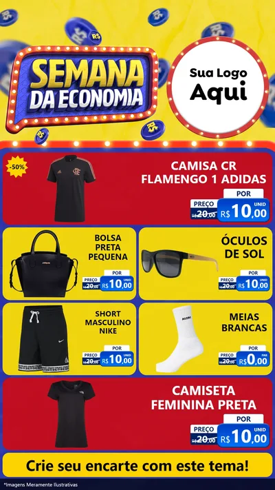 Modelo de TV para TV Vertical com o tema Semana da Economia para Roupas e acessórios