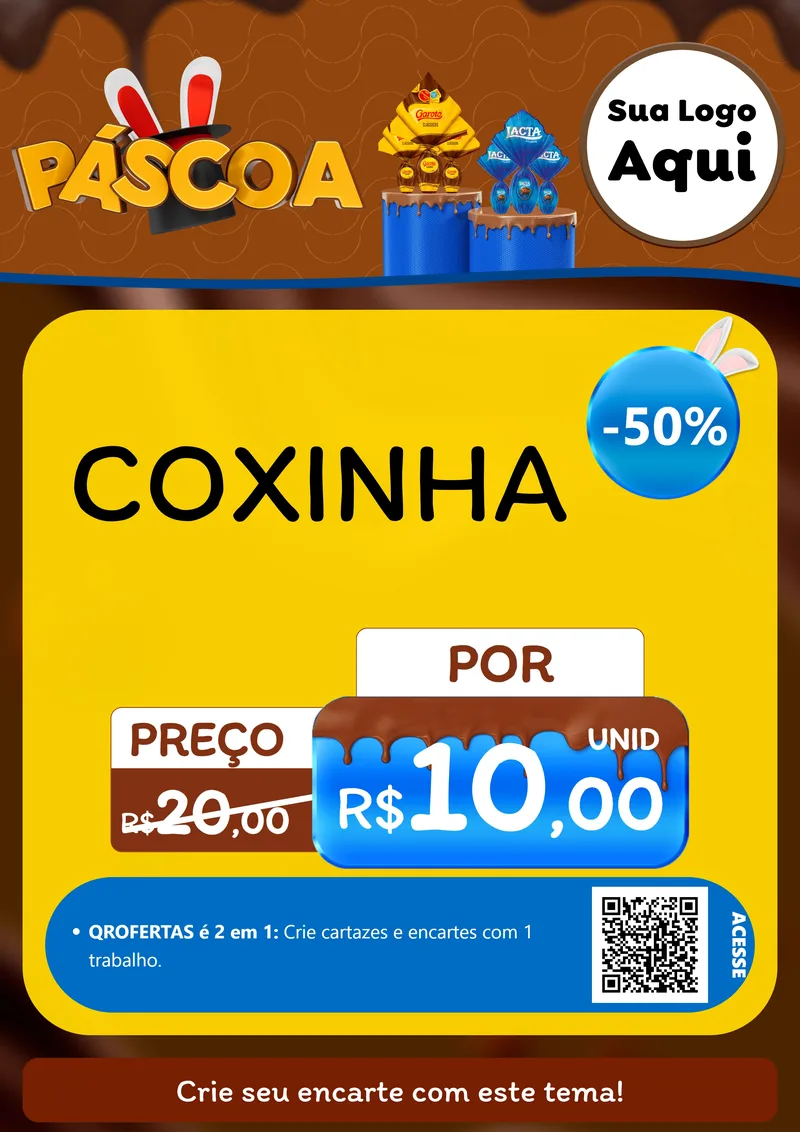 Modelo de Cartaz para Cartaz A4 Vertical com o tema Páscoa para Salgadaria