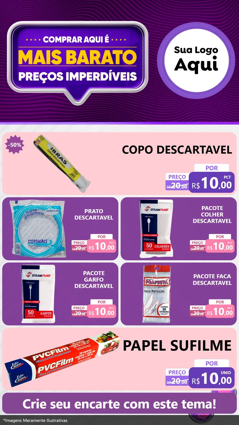Modelo de TV para TV Vertical com o tema Mais Barato para Embalagens
