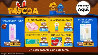 Modelo de TV para TV Horizontal com o tema Páscoa para Bebês