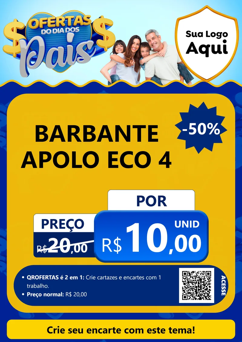 Modelo de Cartaz para Cartaz A4 Vertical com o tema Ofertas do Dia dos Pais para Armarinho e Aviamentos