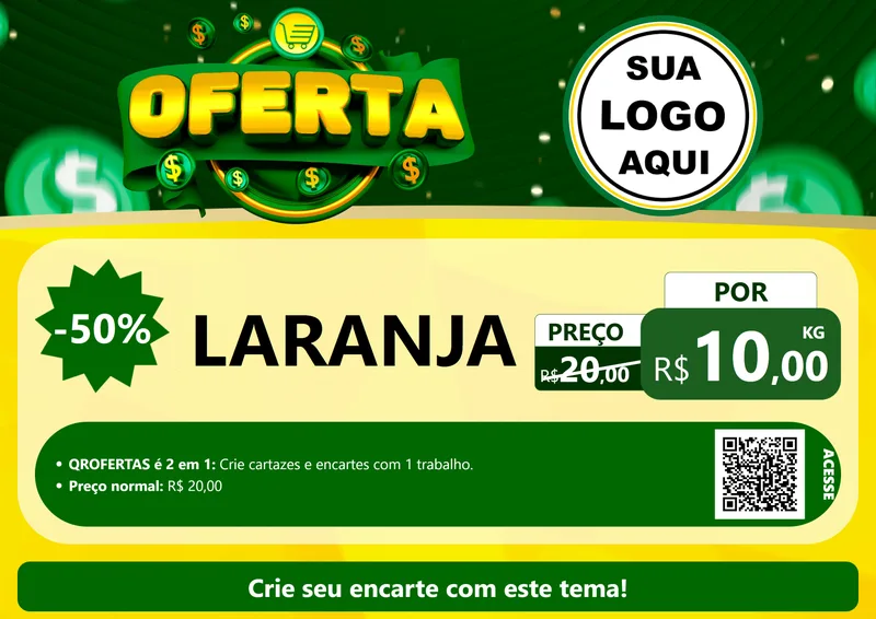 Modelo de Cartaz para Cartaz A4 Horizontal com o tema Oferta para Hortifrúti