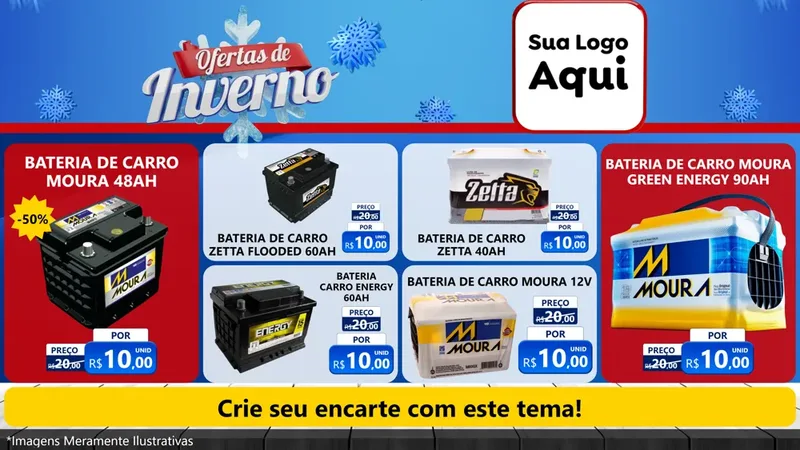 Modelo de TV para TV Horizontal com o tema Ofertas de Inverno para Baterias Elétricas