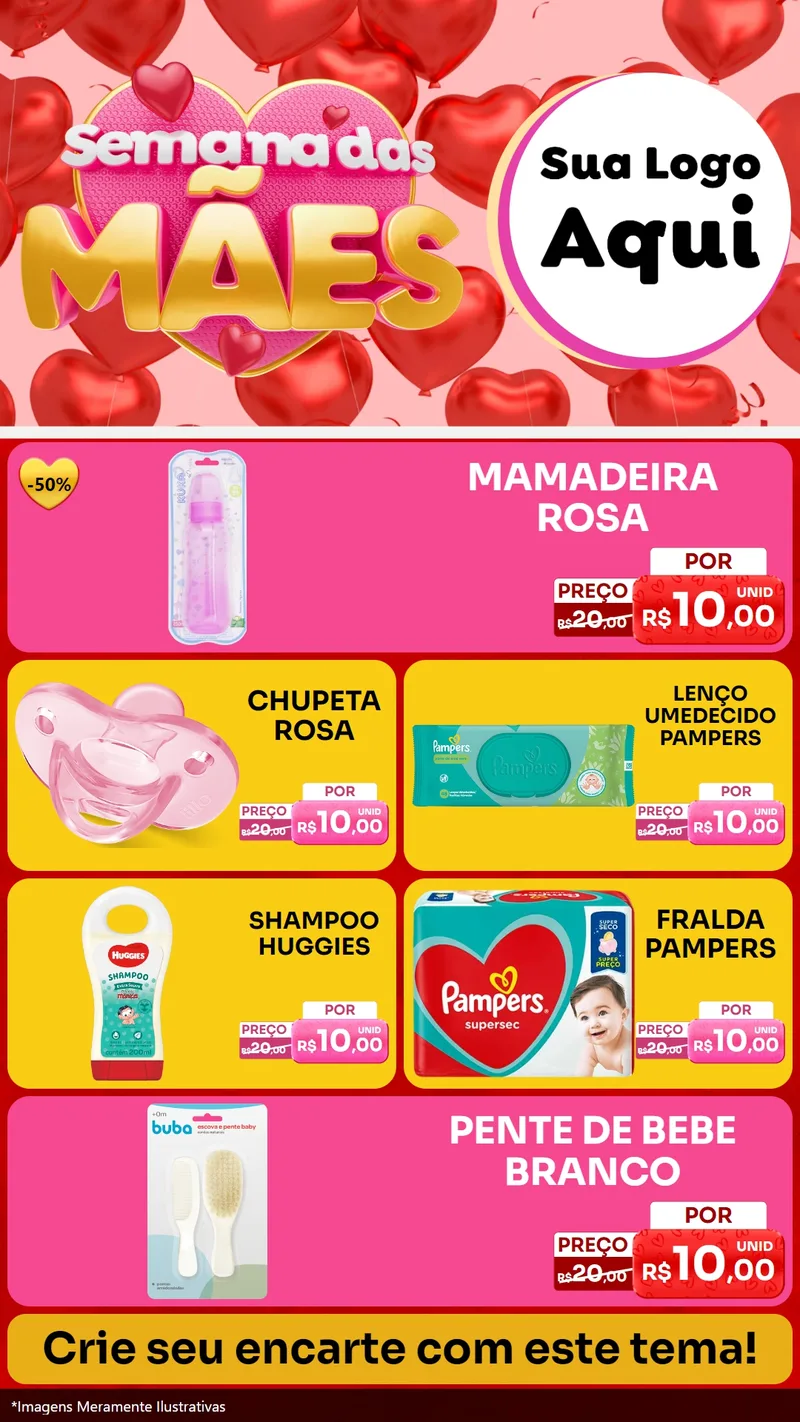 Modelo de TV para TV Vertical com o tema Semana Das Mães para Bebês