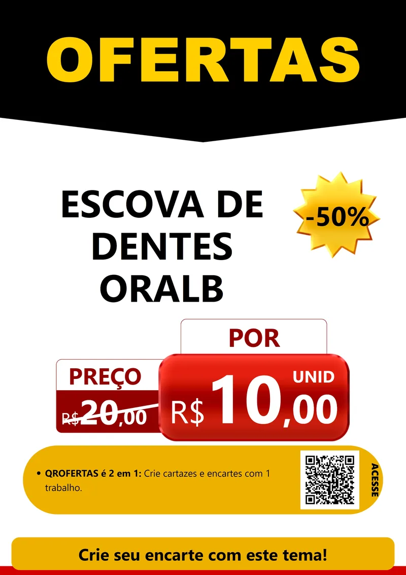Modelo de Cartaz para Cartaz A4 Vertical com o tema Ofertas Preto e Vermelho Cartaz para Higiene Pessoal