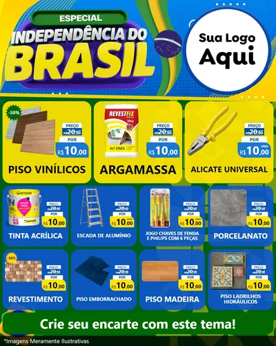 Modelo de Rede Social para Feed Instagram com o tema Especial Independência do Brasil para Material para Construção