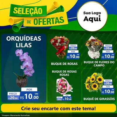 Modelo de Rede Social para Feed Facebook com o tema Seleção de Ofertas - Copa para Floricultura e jardim