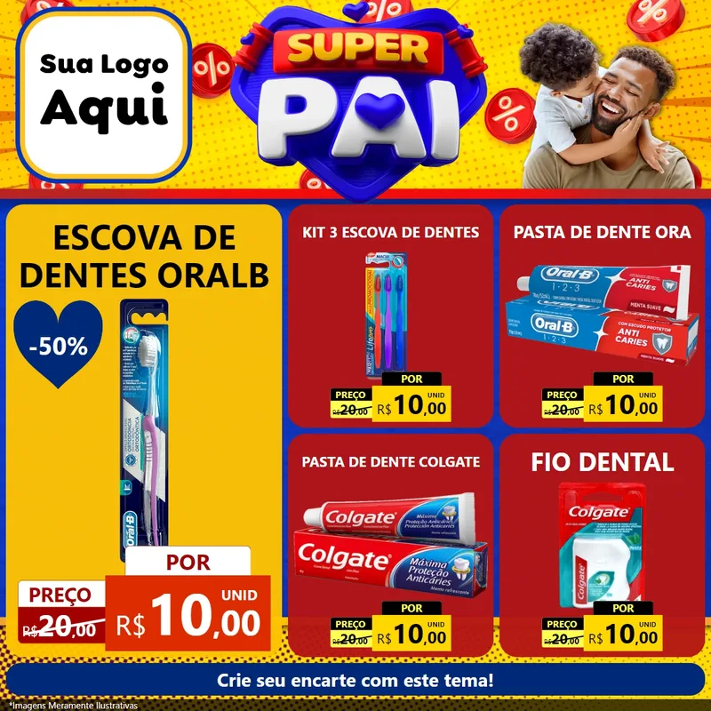 Modelo de Rede Social para Feed Facebook com o tema Super Pai para Higiene Pessoal