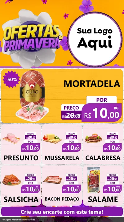 Modelo de Rede Social para Stories com o tema Ofertas Da Primavera para Frios e Laticínios