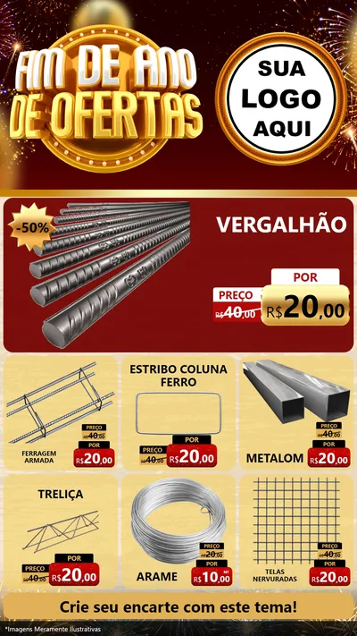 Modelo de Rede Social para Stories com o tema Fim de Ano de Ofertas para Ferragens