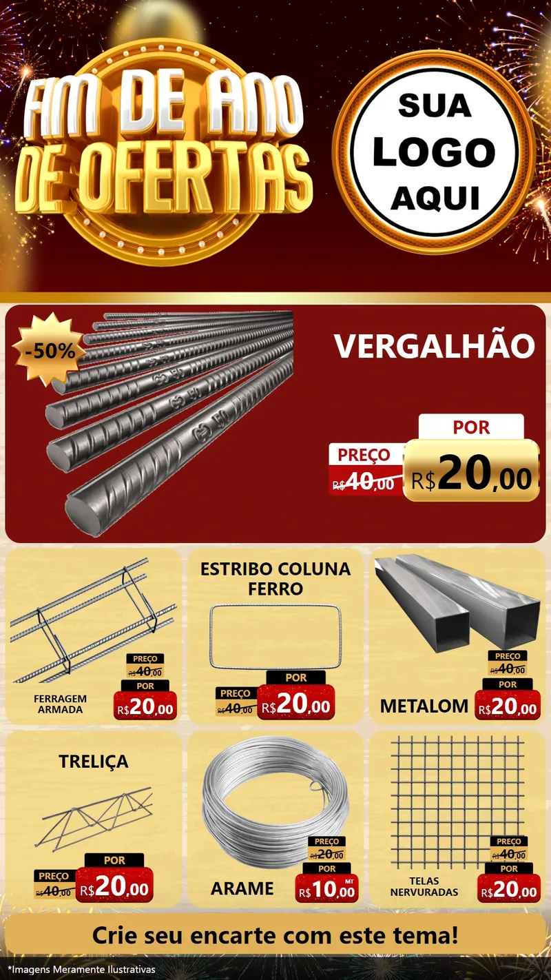 Modelo de Rede Social para Stories com o tema Fim de Ano de Ofertas para Ferragens