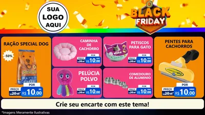 Modelo de TV para TV Horizontal com o tema Black Friday para Pet Shop