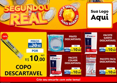 Modelo de Encarte para Encarte A4 Horizontal com o tema Segundou do Real para Embalagens
