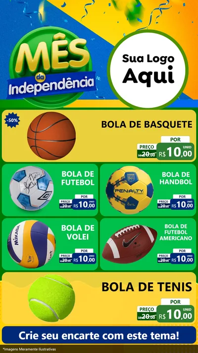Modelo de TV para TV Vertical com o tema Mês da Independência para Artigos Esportivos