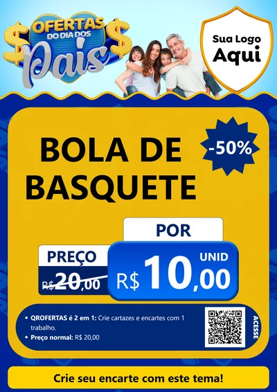 Modelo de Cartaz para Cartaz A4 Vertical com o tema Ofertas do Dia dos Pais para Artigos Esportivos
