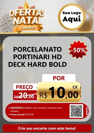 Modelo de Cartaz para Cartaz A4 Vertical com o tema Ofertas De Natal E Ano Novo para Pisos e revestimentos