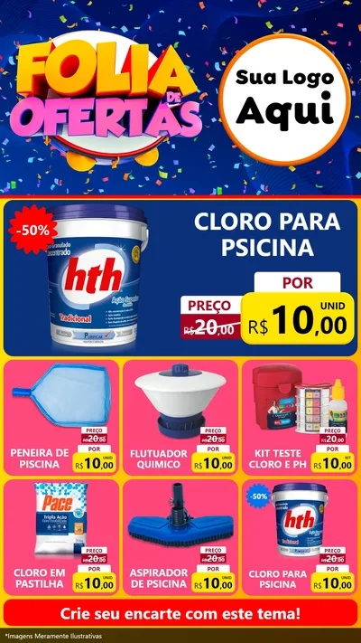Modelo de Rede Social para Stories com o tema Folia de Ofertas para Produtos para Piscina