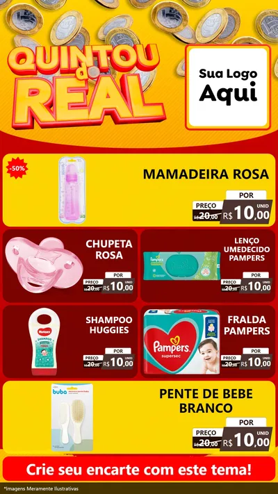 Modelo de TV para TV Vertical com o tema Quintou do Real para Bebês