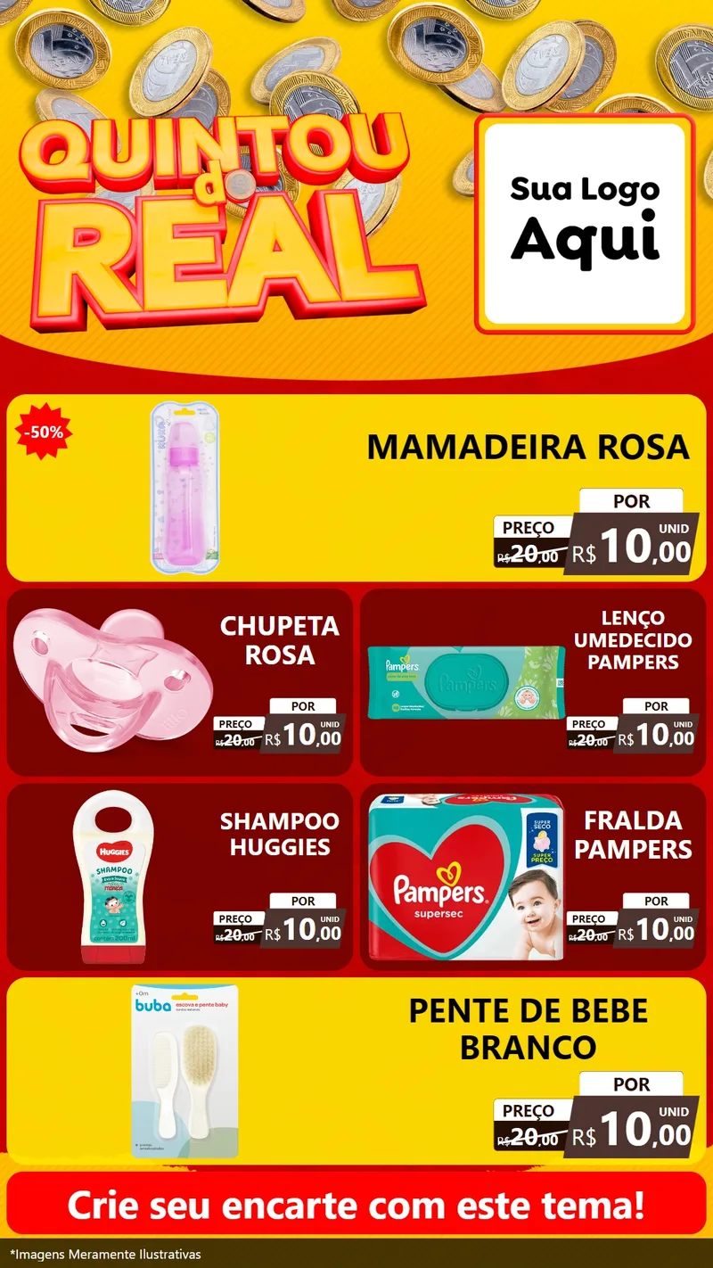 Modelo de TV para TV Vertical com o tema Quintou do Real para Bebês