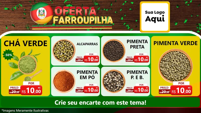 Modelo de TV para TV Horizontal com o tema Oferta Farroupilha para Produtos Naturais
