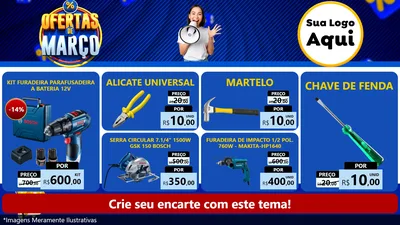 Modelo de TV para TV Horizontal com o tema Ofertas de Março para Maquinas e Ferramentas
