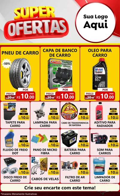 Modelo de Encarte para Encarte Grande com o tema Super Ofertas para Auto peças