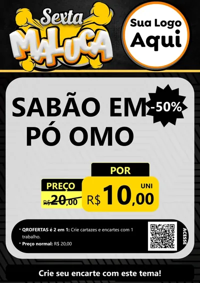 Modelo de Cartaz para Cartaz A4 Vertical com o tema Sexta Maluca para Produtos de Limpeza