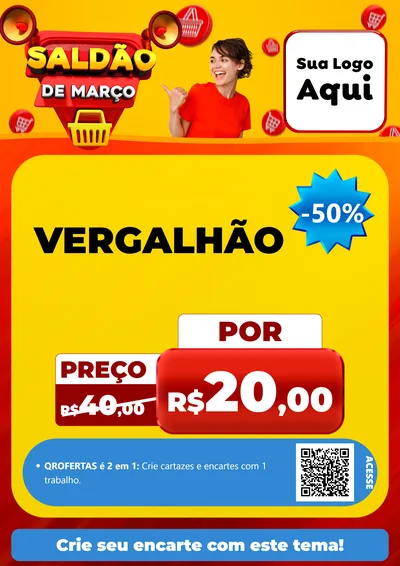 Modelo de Cartaz para Cartaz A4 Vertical com o tema Saldão de Março para Ferragens