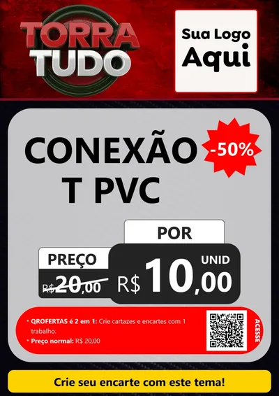 Modelo de Cartaz para Cartaz A4 Vertical com o tema Torra Tudo para Tubos e conexões