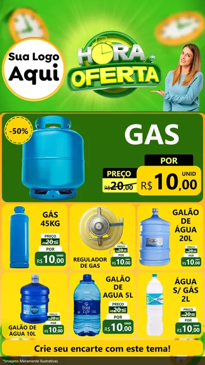 Modelo de Rede Social para Stories com o tema Hora da Oferta para Água e gás