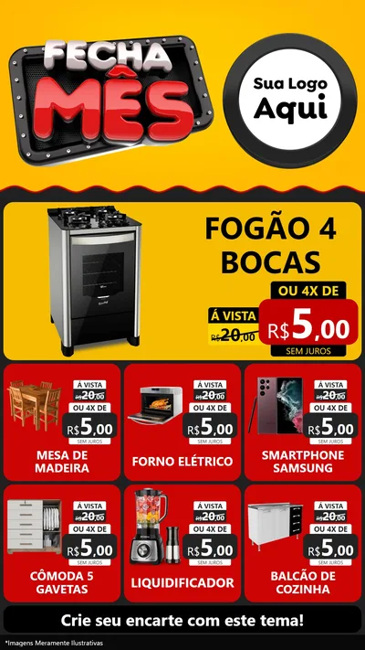 Modelo de Rede Social para Stories com o tema Fecha Mês para Móveis e Eletro